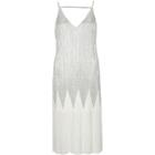 River Island Womens Silver Metallic Pleated Midi Dress