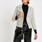 River Island Womens Check Boucle Crop Jacket
