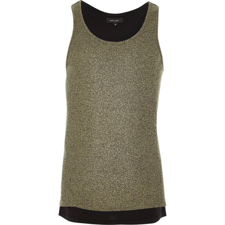 River Island Mensdark Contrast Hem Vest