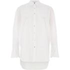 River Island Womens White Pleat Cuff Oversized Shirt
