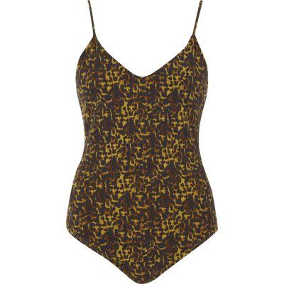 River Island Womens Leopard Print Cami Bodysuit