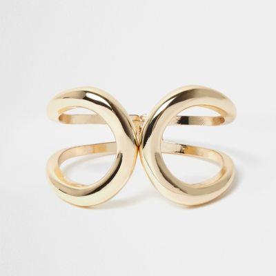 River Island Womens Gold Swirl Clamp Bracelet