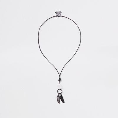 River Island Mens Metallic Feather Necklace