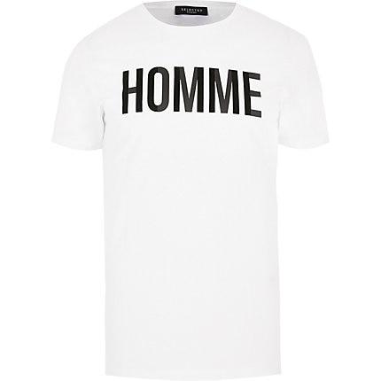 River Island Mens Selected Homme Logo Print T-shirt