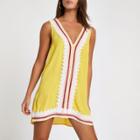 River Island Womens Scallop Lace Mini Beach Dress