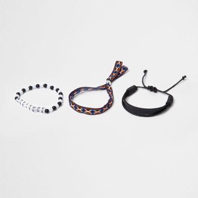 River Island Boys 'attitude' Bead Bracelet Multipack