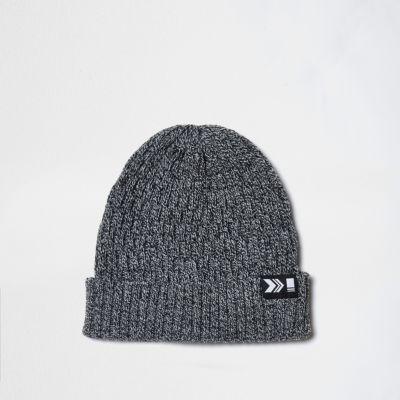 River Island Mensgrey Chain Knit Ribbed Fisherman Hat