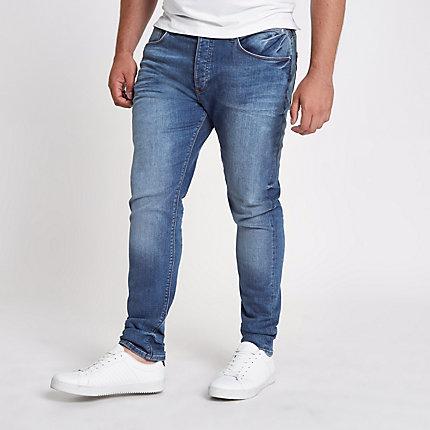 River Island Mens Big And Tall Wash Sid Skinny Jeans