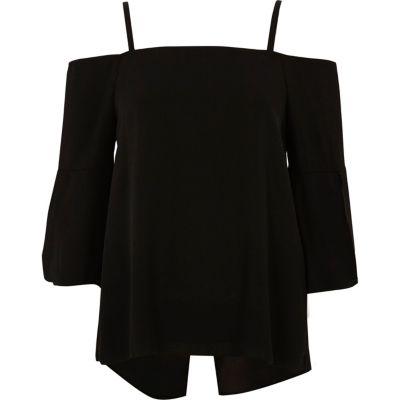 River Island Womens Split Three Quarter Sleeve Bardot Top