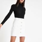 River Island Womens White Denim Mini Skirt