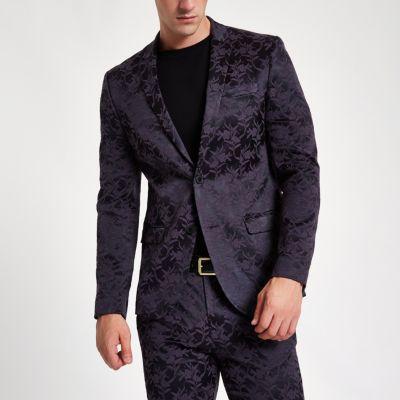 River Island Mens Floral Skinny Fit Suit Jacket
