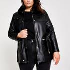 River Island Womens Plus Faux Leather Belted Jacket
