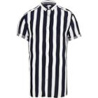 River Island Mens White Stripe Short Sleeve Shirt