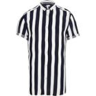 River Island Mens White Stripe Short Sleeve Shirt