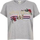 River Island Womens Petite Marl 'gracieux' Cropped T-shirt