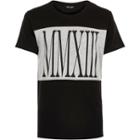 River Island Mensblack Only & Sons Roman Numerals T-shirt