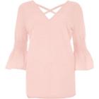 River Island Womens Shirred Bell Sleeve Top