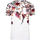 River Island Mens White Muscle Fit Oriental Print T-shirt