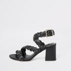 River Island Womens Strappy Studded Block Heel Sandals