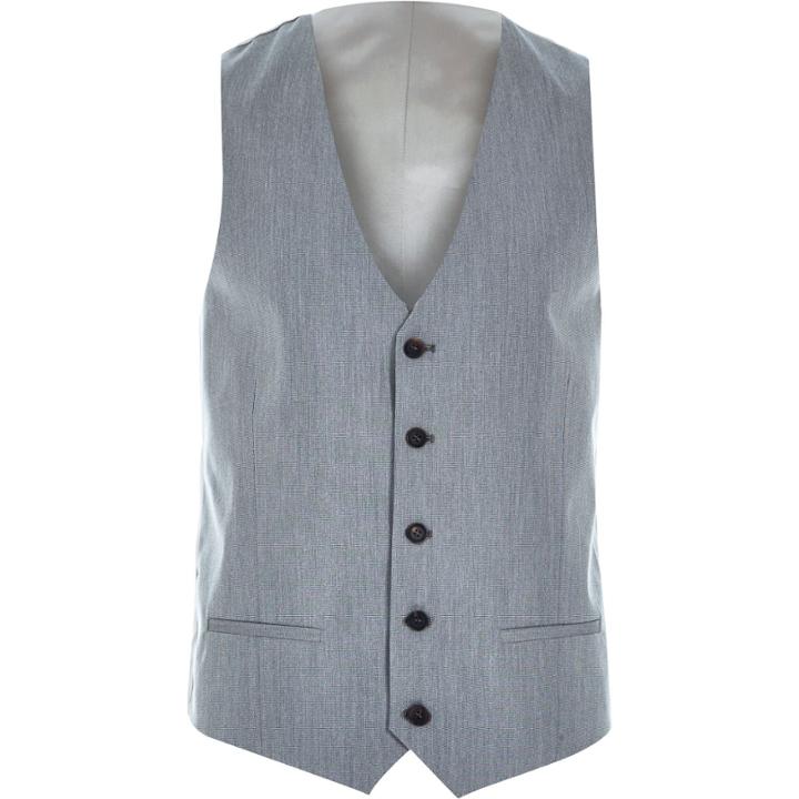 River Island Mensgrey Smart Slim Vest