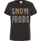 River Island Womens 'snow Probs' Stud Detail T-shirt