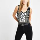 River Island Womens Mixed Print Knitted Crop Top