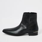 River Island Mens Leather Snake Embossed Pointed Boot