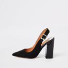 River Island Womens Faux Suede Sling Back Pumps