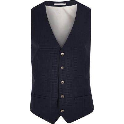 River Island Mens Gingham Skinny Vest
