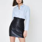 River Island Womens Faux Leather Paperbag Mini Skirt