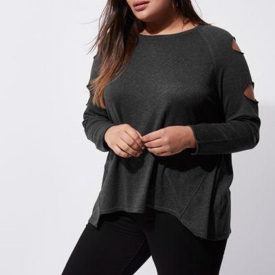 River Island Womens Plus Slash Sleeve Sweater