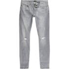 River Island Mens Ripped Ollie Super Skinny Spray On Jeans