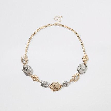 River Island Womens Gold And Silver Colour Coin Necklace
