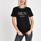 River Island Womens 'mln' Print Piped T-shirt