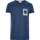 River Island Mensblue Square Print T-shirt