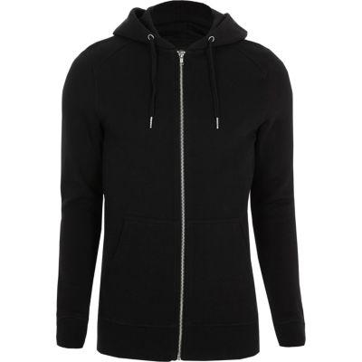 River Island Mens Pique Muscle Fit Zip Up Hoodie