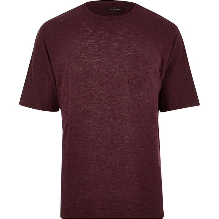 River Island Mensdark Pocket T-shirt