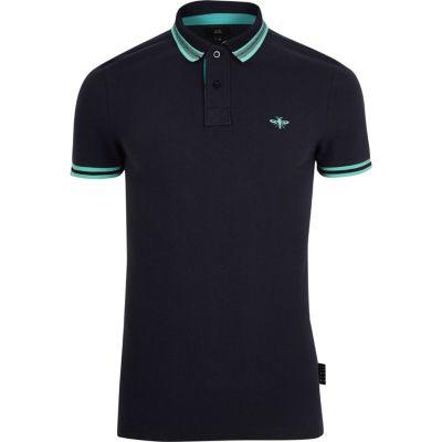 River Island Mens Slim Fit Tipped Polo Shirt