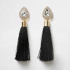 River Island Womens Teardrop Jewel Tassel Drop Earrings