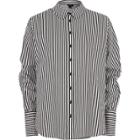 River Island Womens Stripe Ruched Sleeve Shirt