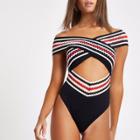 River Island Womens Elastic Wrap Bardot Swimsuit