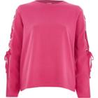 River Island Womens Lace-up Sleeve Sweatshirt