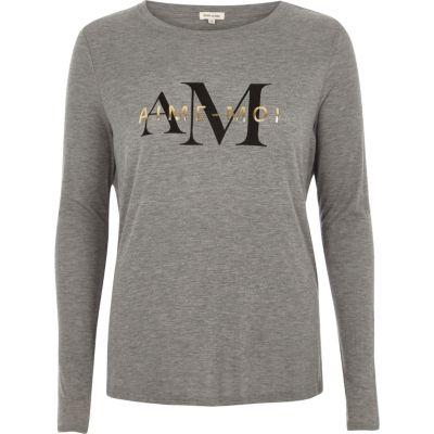 River Island Womens 'aime Moi' Print Long Sleeve T-shir