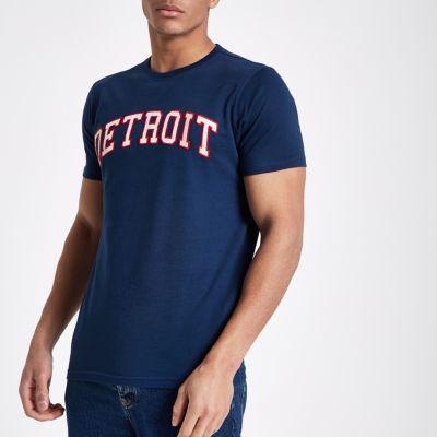 Mens Schott 'detroit' Print T-shirt