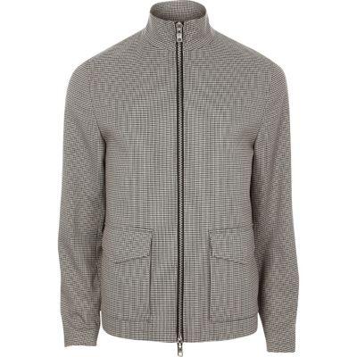 River Island Mens Puppytooth Check Harrington Jacket