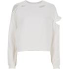 River Island Womens White Slashed Long Sleeve Sweatshirt