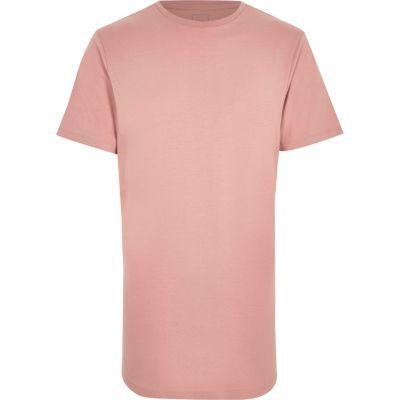 River Island Mens Curved Hem Crew Neck T-shirt