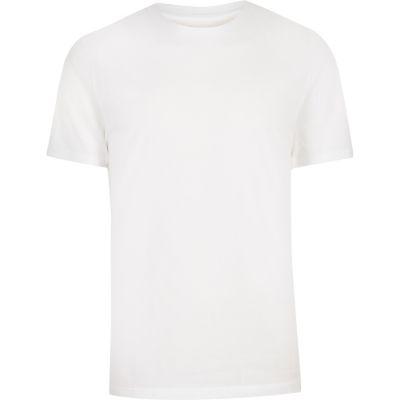 River Island Mens White 'r96' Slim Fit Short Sleeve T-shirt