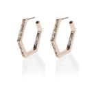 River Island Womens Gold Tone Embellished Hexagon Hoop Earrings