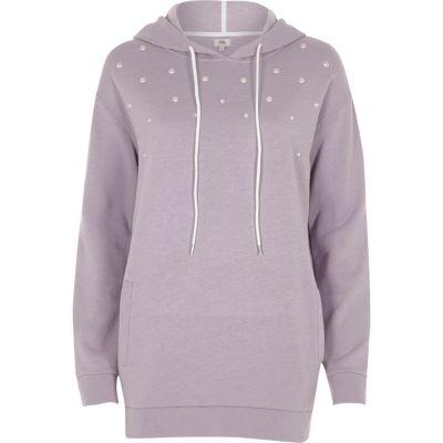 River Island Womens Pearl Embellished Hoodie